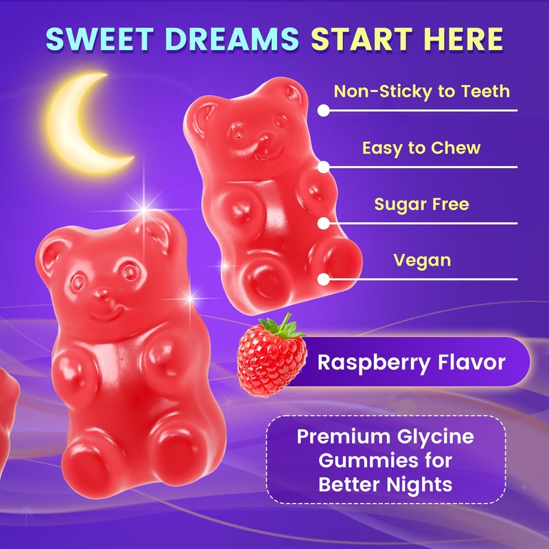 2 Pack Glycine Gummies for Women & Men, Glycine Supplements