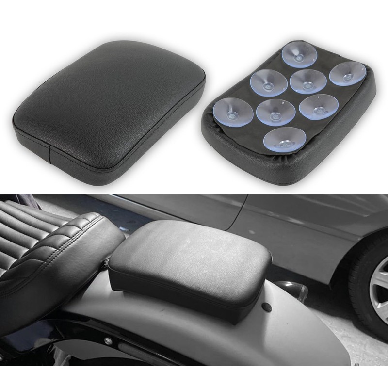 JMTBNO Black Universal Motorcycle Pillion Passenger Pad Seat Leather Pillion
