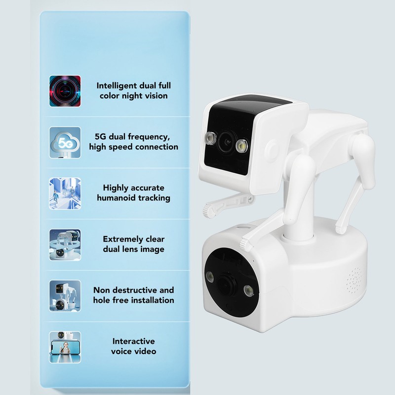 1080P Robot Dog Indoor Security Camera AI Detection 5G WIFI