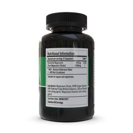 GN Magnesium Citrate | 120 High Strength Magnesium Citrate Capsules - 1480mg Magnesium Citrate per Serving | Magnesium Supplements | Non-GMO, Gluten & Allergen Free | Made in The UK