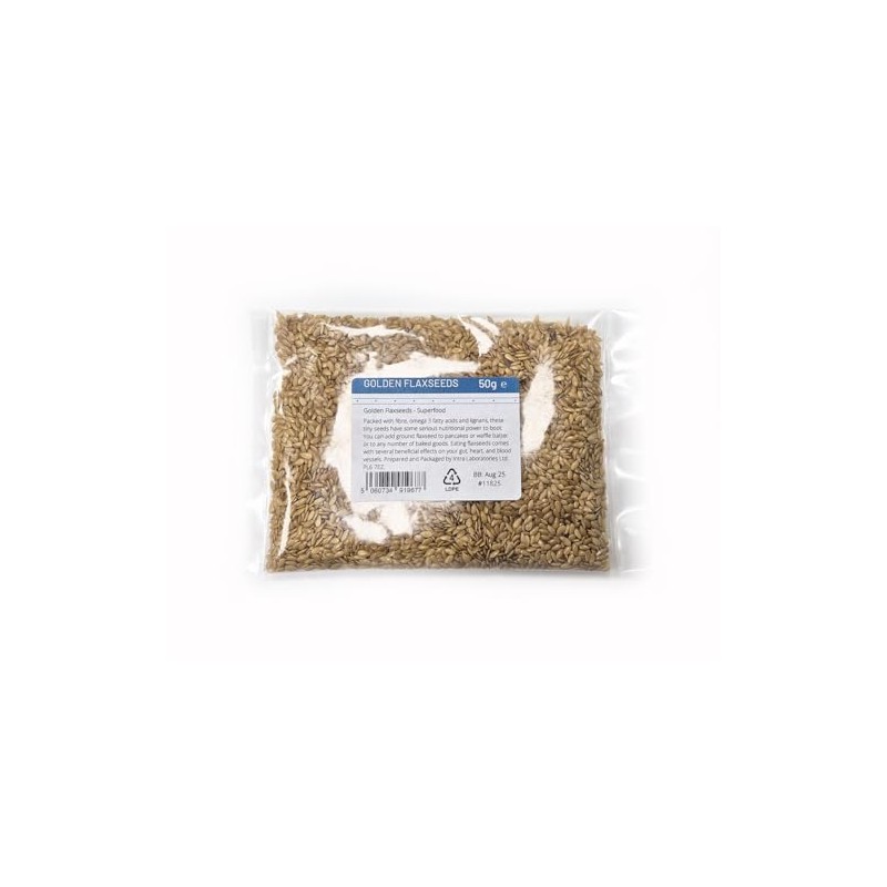 Golden Flaxseeds - 50g - Superfoods - Linseeds - High