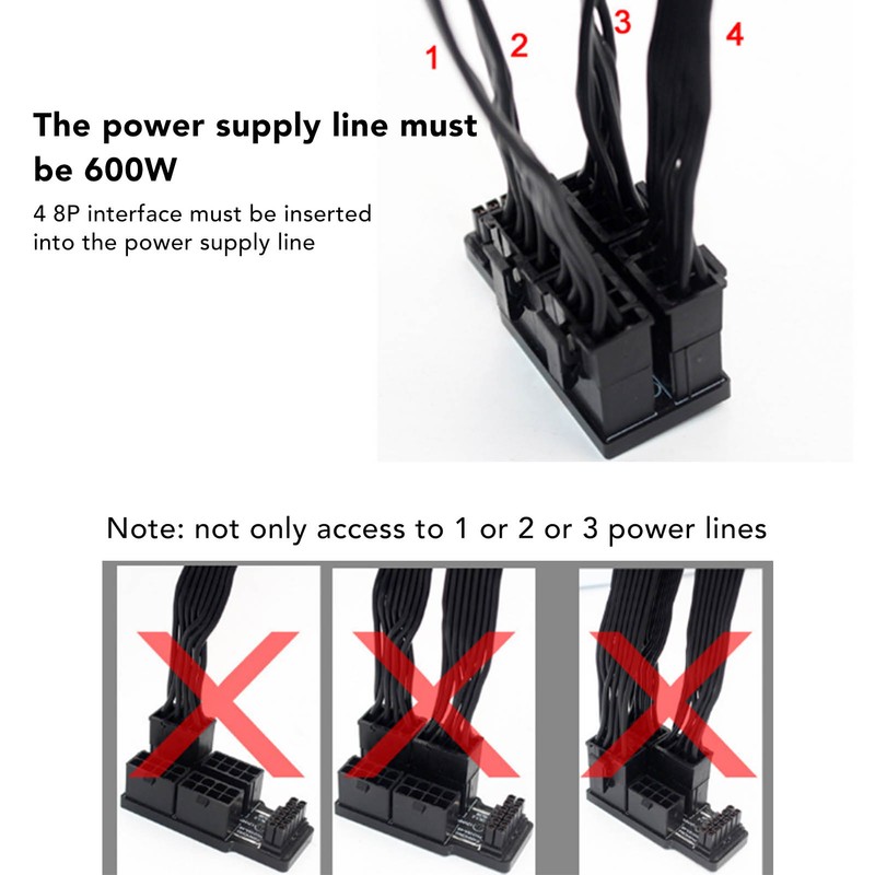 ATX 4 8P Up Angled Adapter 32P To 16P 600W