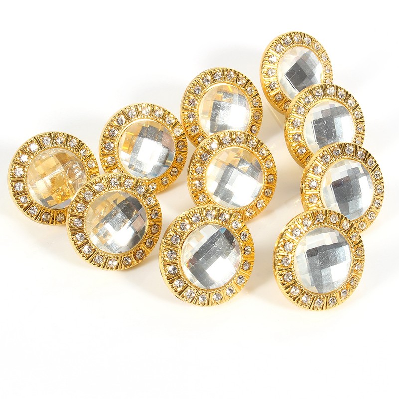 10pcs Clear Diamond Crystal Glass Wardrobe Knob Cupboard Drawer Door