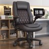 Solfway Executive Office Chair with Flip-up Armrest Computer Chairfor Heavy