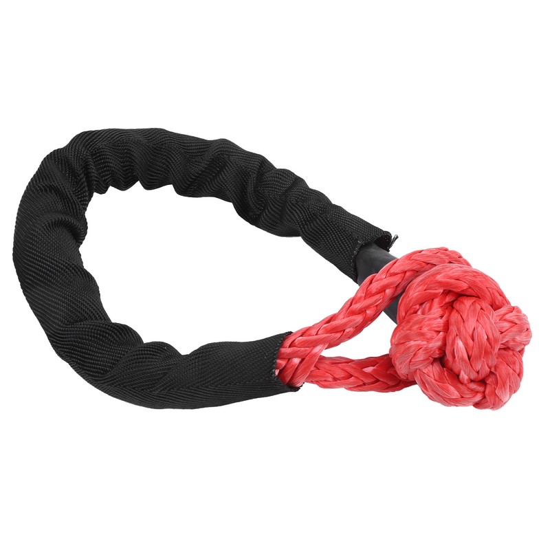 1/2in Car Recovery Straps Winch Rope 35000lbs Flexible Synthetic Shackle