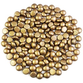 HappyFiller 2 LB Gold Flat Marbles Glass Gems,Weighted Fillers Pebbles Stones for Flower Vases, Candle Holder Plate,Wedding Party Home Floral Decor Gemstones,1/2" Each