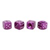 Set of 4 Shiny Purple Cube Valve Caps for Cars