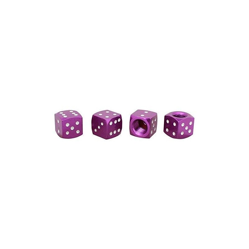 Set of 4 Shiny Purple Cube Valve Caps for Cars