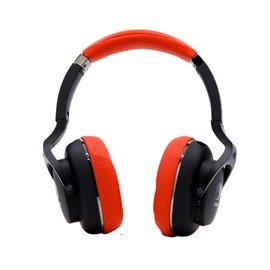 WAVV Element Active Noise Cancelling Headphones Wireless Over Ear Bluetooth Headphones with Microphone, Deep Bass, Quick Charge 40H Playtime, Comfortable Earpads for Cellphone/TV/PC/Laptop (Black/Red)