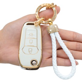 LCXJMWKL for Ford Key fob Cover,Compatible with Ford F150 F250 Focus 3 Escort Kuga Everest Fiesta Mustang Edge MKV 2015 2016 2017 2018 2019 Fusion 2016 Ranger flip Remote Key