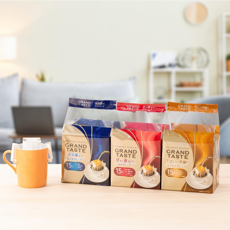 Key Coffee Drip Bag, Grand Taste, Rich Blend, 15 Bags