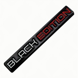 2pcs Black Edition Metal Emblem 3D Badge Replacement for Car Truck Side Door Bike Stickers Nameplate (Black White Red)