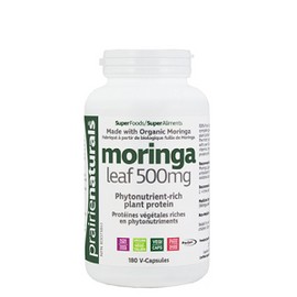 Prairie Naturals Organic Moringa Leaf 500mg 180 veg capsules