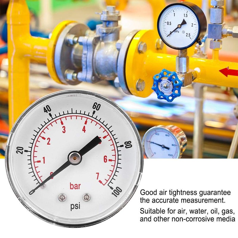 Axial Pressure Gauge, Brass Components 1/4 BSPT Pressure Durability for