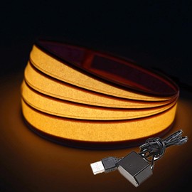 TiTiToo EL Tape, USB 5V Powered, 1.5 cm Wide Constant Light Strip, Suitable for DIY Various Holiday Parties (Orange, 2m)