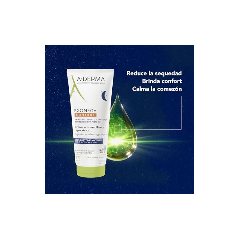 Derma Exomega Control Crema Hidratante Emoliente Noche Piel Atópica 200ml