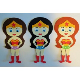 Super Hero Wonder Woman Girl Paper Doll Die Cut Scrapbook Embellishment