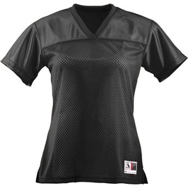 Augusta Sportswear Women's Junior Fit Replica Football Tee, Black, Large