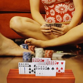 Exqline Wooden Playing Card Holder Tray Rack Organizer for Kids Seniors Adults - 13.8 inch* 3.1 Inch Extended Versions Long Enough for Bridge Canasta Strategy Card Playing