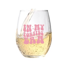 In My 40s Era Wine Glass - 40th Birthday Stemless Wine Glass - 15 Oz, Scratch Resistant Glass - Funny Wine Glass, Ideal 40th Birthday Gifts for Women - Printed in the USA