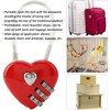 Red Heart Shape Padlock Mini 3 Digit Code Lock with