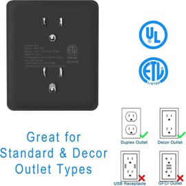 Outlet Extender, HICITY Multi Plug Outlet with 6 Electrical Outlets Adapter, 3-Prong Wall Outlet Tap for Cruise Ship Home Office Dorm, Black (1 Pack)