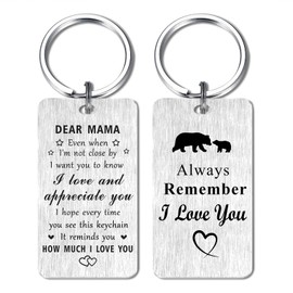 Jzxwan Mama Bear Gifts Keychain, I Love You Mama Gifts, Appreciate Mama Keychain, Mama Birthday Gifts Key Chain, Best Mama Present