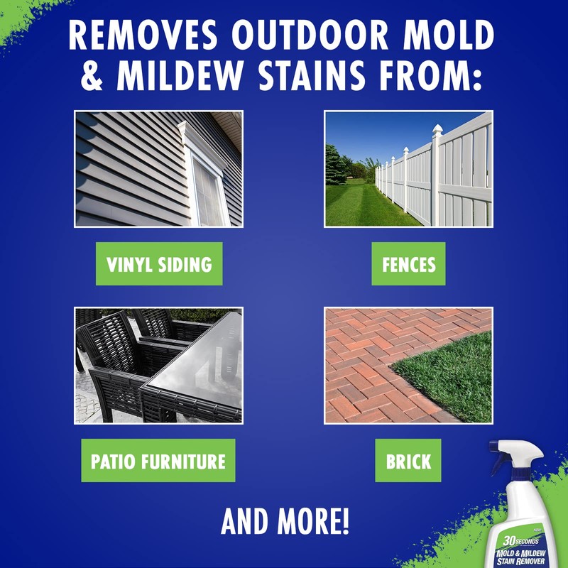 30 Seconds Mold & Mildew Stain Remover Spray- Indoor &