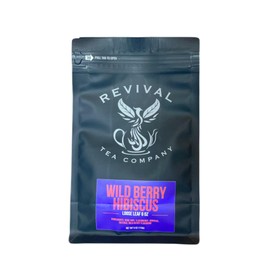 Revival Tea Company Wild Berry Hibiscus Tea - Herbal Tea Blend with Elderberry and Natural Wild Berry Flavor - Caffeine Free - Loose Leaf 6 Ounces