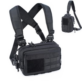 CLTAC Tactical Chest Rig Bag Concealed Carry CCW Pack Molle Pouch IFAK EMT Medical Organizer for Outdoor Hunting Shooting Hiking with Quick Release Harness