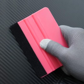 2-Pack Felt Edge Squeegee Tool for Vinyl Wrap, Window Tint, & Peel-and-Stick Wallpaper – Professional Bubble Remover with Scratch-Resistant ABS Plastic, Includes Two Replacement Felt Pads (Pink)