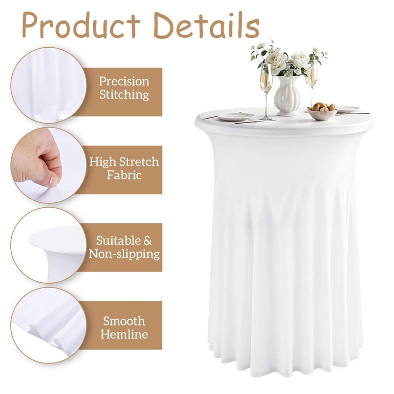 Xosjska 2 Pack 32 x 43 Inch Round Spandex Cocktail