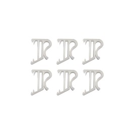 1" Single Slat White Valance Retainer Extension Clips for Horizontal Wood or Mini Blinds (6-Pack)