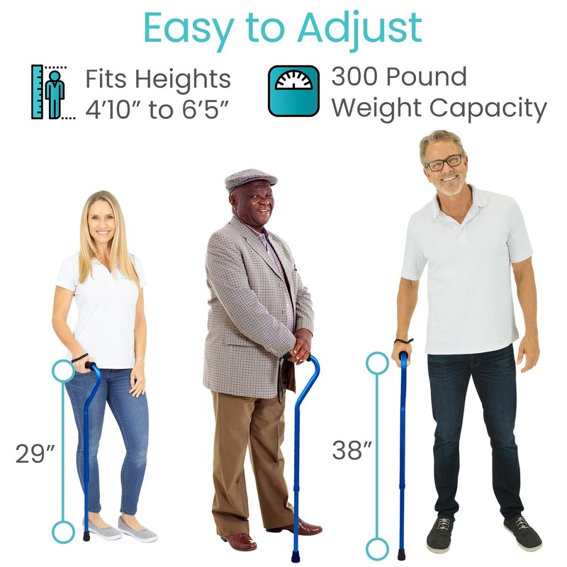 Vive Offset Walking Cane with Comfort-Foam Handle - for Women,