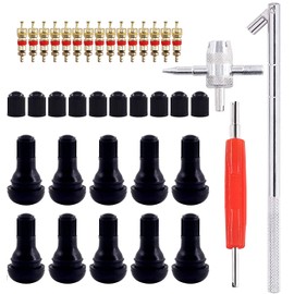 GTIWUNG Tyre Valve Remover Valve Set, Tyre Valve Core, Valve Caps Valve Insert TR412 (Double Head Valve Remover 4-in-1 Repair Tool) for Car, Motorcycle, Bicycle