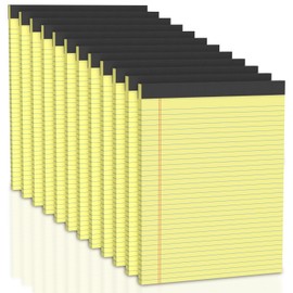 Legal Pads 8.5 x 11 College Ruled, 12 Pack Yellow Legal Note Pads 8.5 x 11 Perforated Paper Tablets 8-1/2 x 11 Narrow Ruled Writing Note Pads 30 Sheets Pads of Paper Notepads Yellow Notebook Notepad