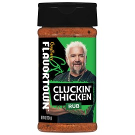 Guy Fieri's Flavortown Cluckin' Chicken Dry Rub - Chicken & Poultry Seasoning for Meat, Use on Thighs, Wings, & Drumsticks, Gluten-Free Blend of Salt, Spices, & Garlic - 4 oz (Pack of 1)