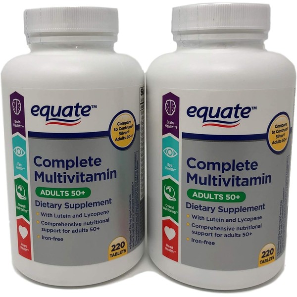 Equate Mature Adult 50+ One Daily Complete Multivitamin Compare to