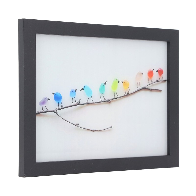 Photo Frame Black Decorative Rugged Multifunctional Sea Glass Birds Picture