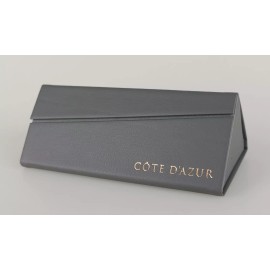 Cote D'Azur D Azur Grey Triangular Foldable Eyeglass Case Magnetic Textured