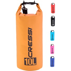 Cressi Unisex Adult Dry Bag, Waterproof Bag with Long Adjustable Shoulder Strap, for Diving, Boating, Kayaking, Fishing, Rafting, Swimming, Camping and Snowboarding, orange