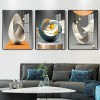 3pcs Modern Geometric Wall Art-Abstract Canvas Print Elegant Living Room