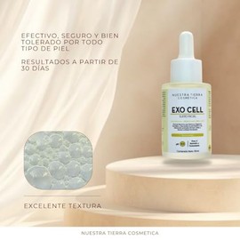 Nuestra Tierra Cosmética Exo Cell Suero Facial con Exosomas Vegetales, pH 5.0, para Todo Tipo de Piel, Tratamiento Rejuvenecedor Día y Noche, 30ml