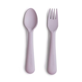 Mushie Cutlery Set with Fork and Spoon for Children, Reusable Cutlery Set, Made in Denmark, BPA-Free, Safe, High-Quality and Durable First Equipment (Soft Lilac)