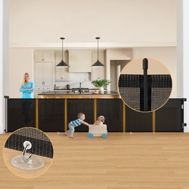 Retractable Baby Gates Extra Wide 160'' Tall 35'' Retractable Dog Gate for Doorways, Upgraded Reinforcement Strip Design Retractable Gate for Stairs, Retractable Pet Gate for Dog, Indoor&Outdoor