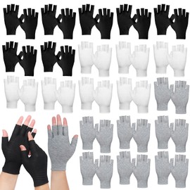 42 Pcs Cotton Gloves for Eczema, Soft Jewelry Silver Inspection Gloves, Overnight Moisturising Dry Hand Eczema Gloves, Serving Gloves Stretchable Moisturizing Glove(White, Black,Gray)