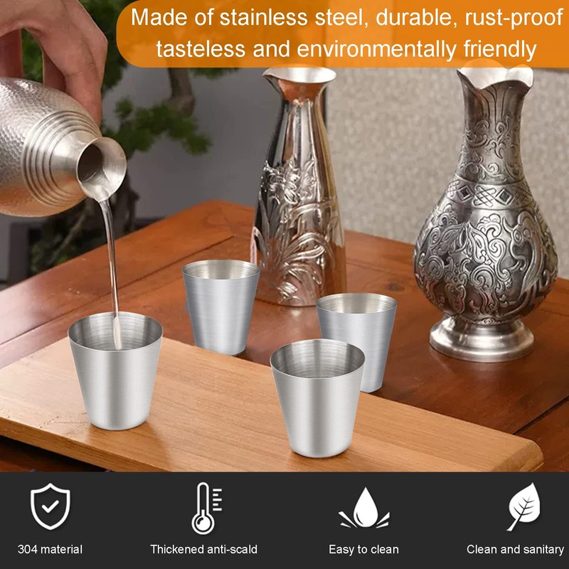 Ksvaye 8 pieces stainless steel cup
