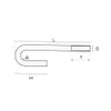M6 T304 Stainless Steel J Bolt 105 mm Length 40