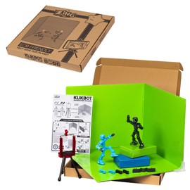 Zing Klikbot Zanimation Studio - Includes 2 Klikbots, Phone Stand/Holder and 2 Sided Backdrop Screen, for Ages 6 and Up