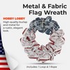 Bright Burlap & Metal American Flag Wreath – Indoor/Outdoor Patriotic